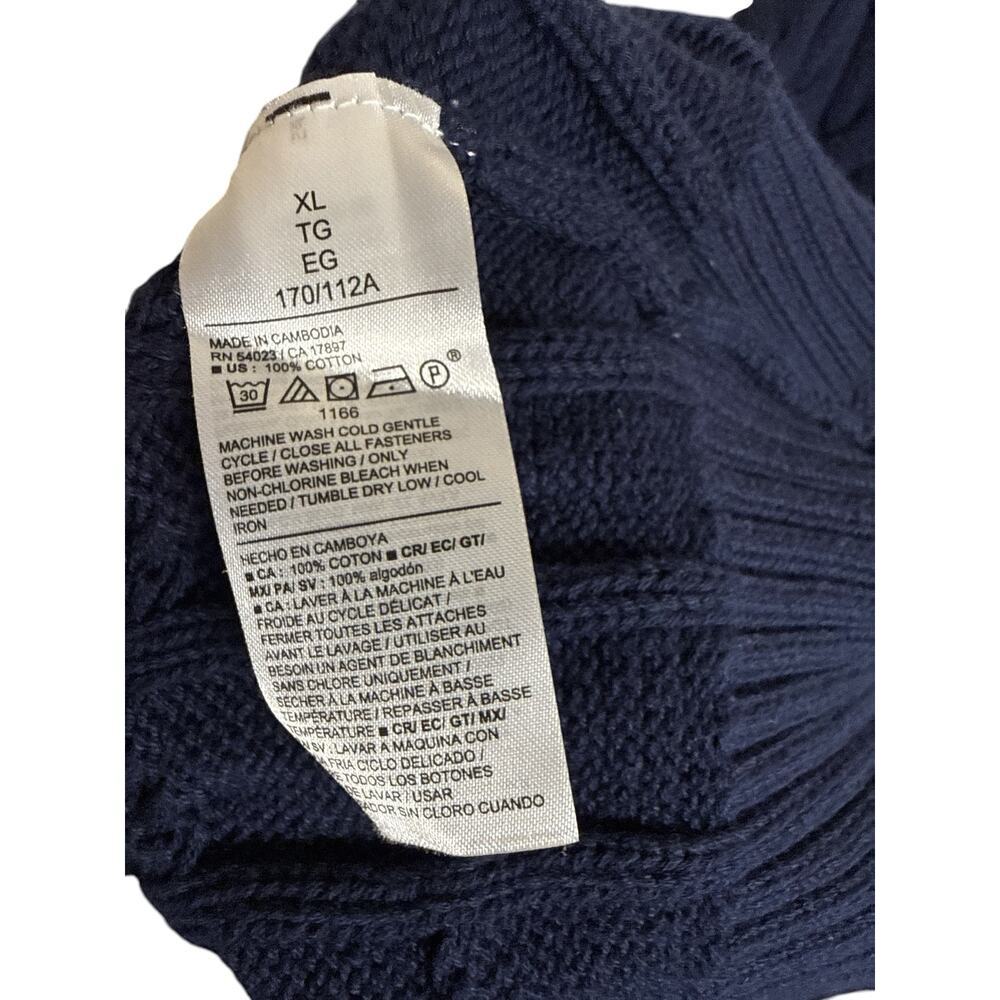 Old Navy XL Cable Knit Cardigan Navy Slouchy V Neck Button Front - Picture 8 of 8